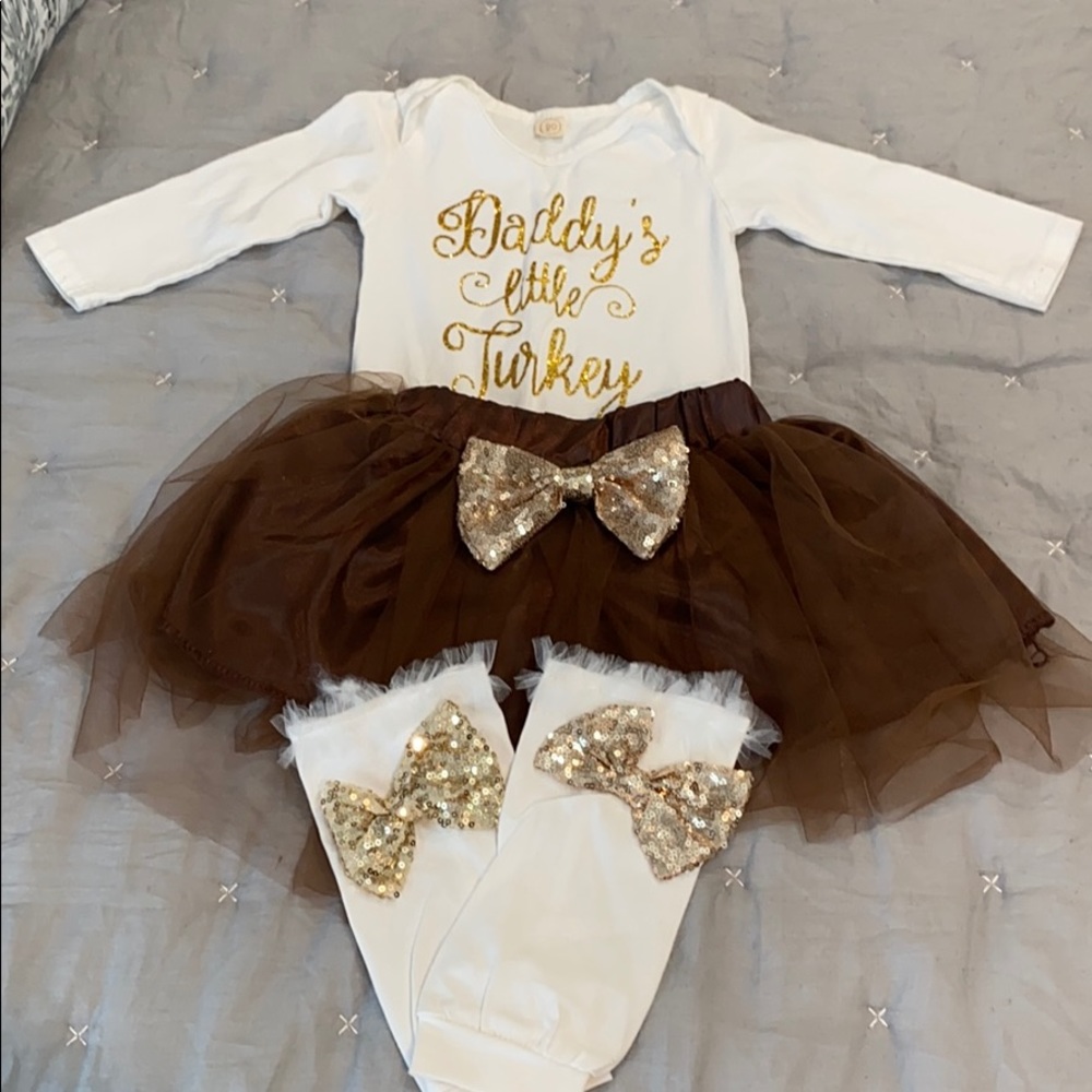 Daddy’s little turkey baby girl outfit